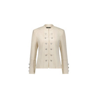 Vassalli Military Style Jacket with Front Buttons Ivory